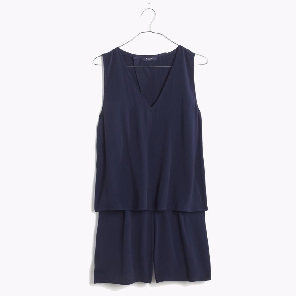 Madewell Navy Blue Overlay Romper / Jumpsuit Sz. M